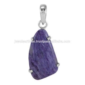 Lovely Charoite Gemstone 925 Bijoux Pendentif en Argent Sterling